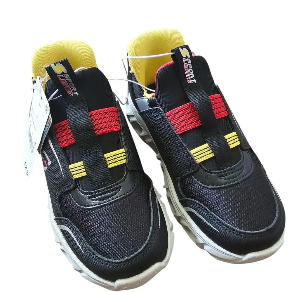 Skechers Kids' Black and Yellow Light-Up Sneakers 12 Toddler
